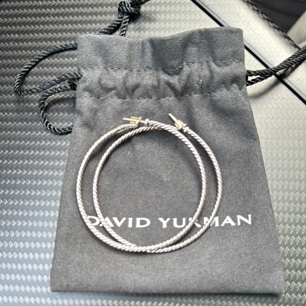 *SOLD*David Yurman Silver Hoop Earrings